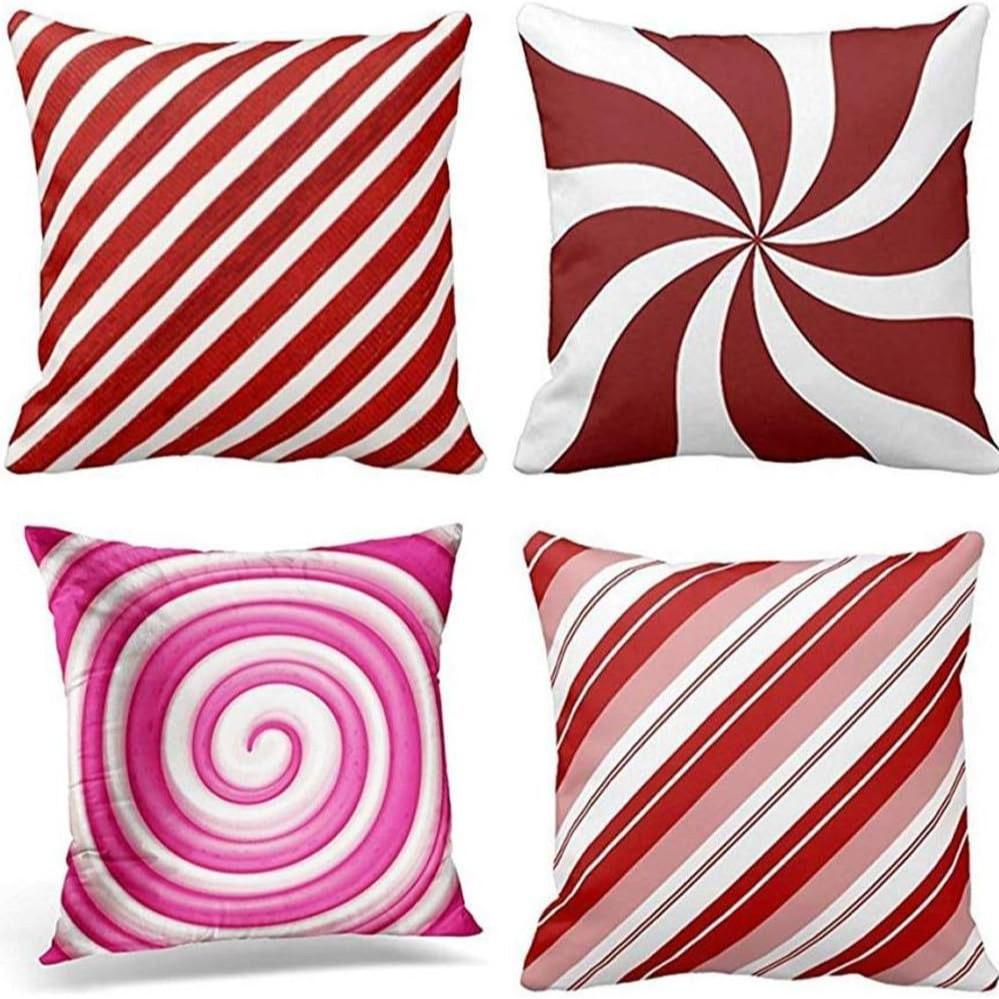 Christmas Pillowcase Nordic Striped Santa Letter Printed Cushion Cover Home Car Sofa Waist Pillowcase