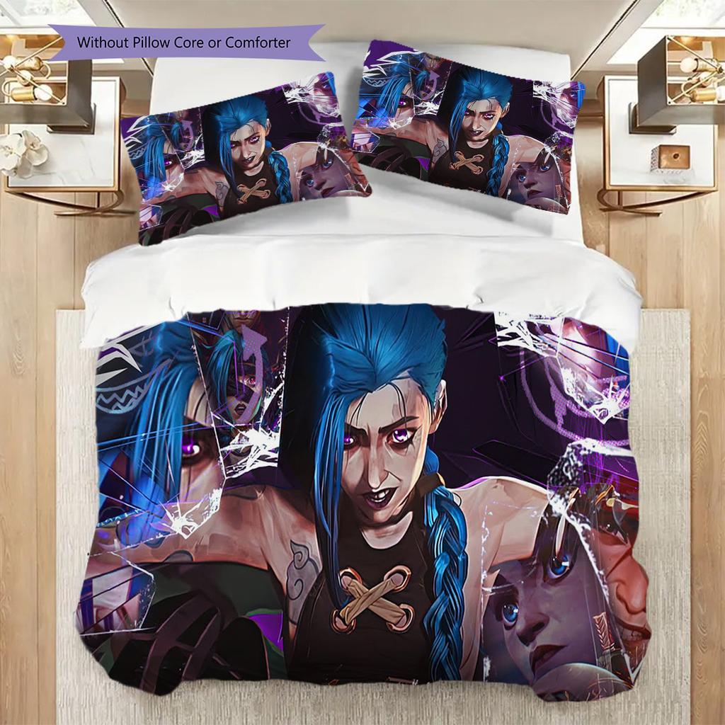 Fantasy Warriors Emblem Bedding (1 * duvet cover + 2 * pillowcase, without core) 2D Flat Duvet cover and pillowcase Soft and comfortable Bedding set