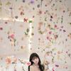 Bohemian Style Artificial Floating Flower Curtain Romantic Simulated Flower Silk Flower Curtain Vibrant Colors Realistic