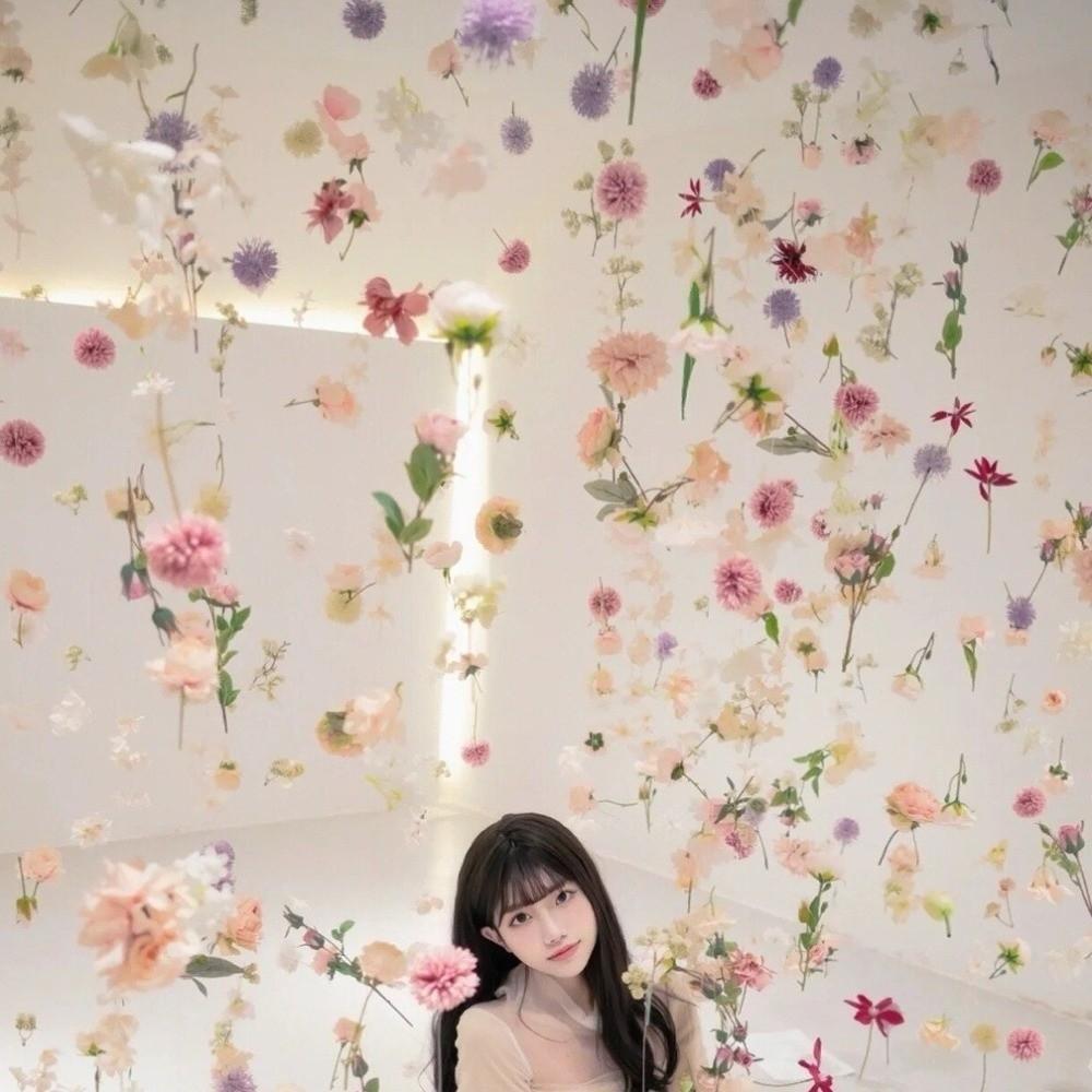 Bohemian Style Artificial Floating Flower Curtain Romantic Simulated Flower Silk Flower Curtain Vibrant Colors Realistic