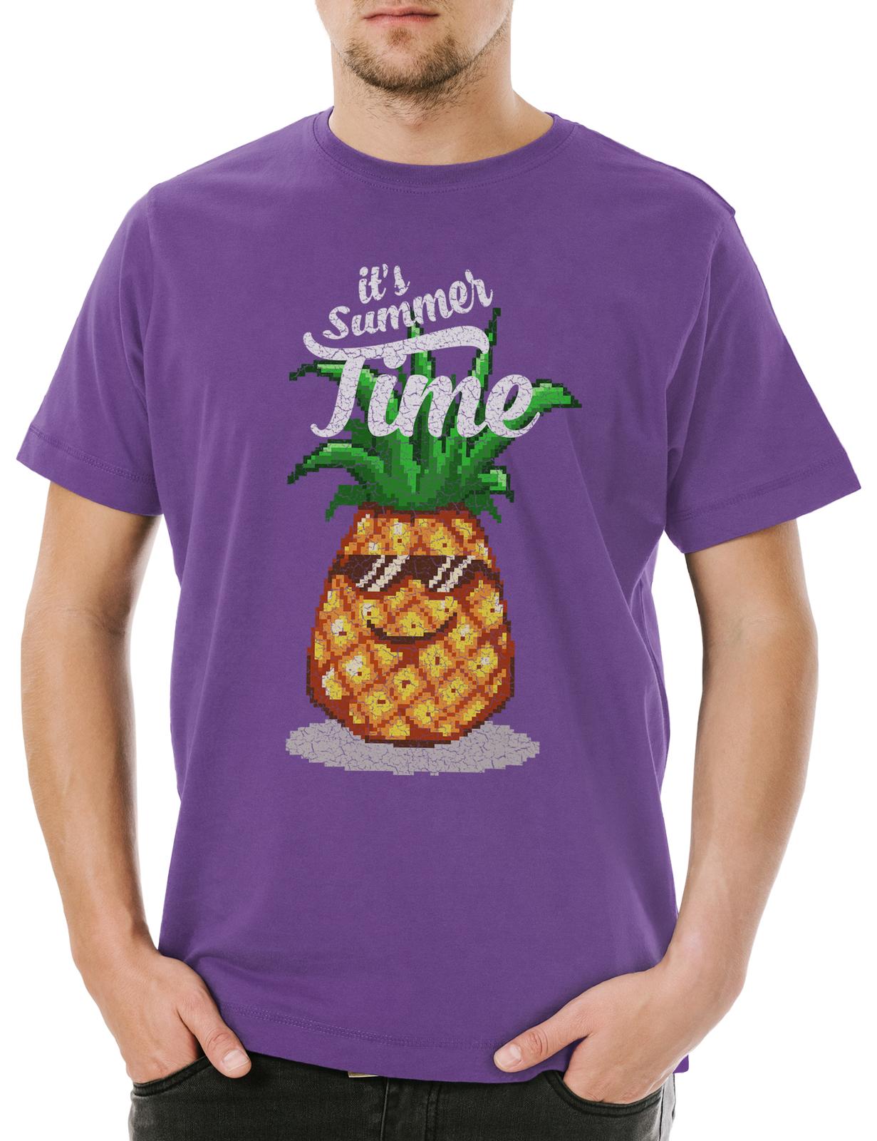 Pineapple Summer Time Mens T-Shirt Mens Womens Tees Top Pineapple Cocktail Bar Bartender Host Mixer S