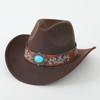 Felt hat Outdoor retro jazz hat Holiday travel European, American British style Western cowboy hat