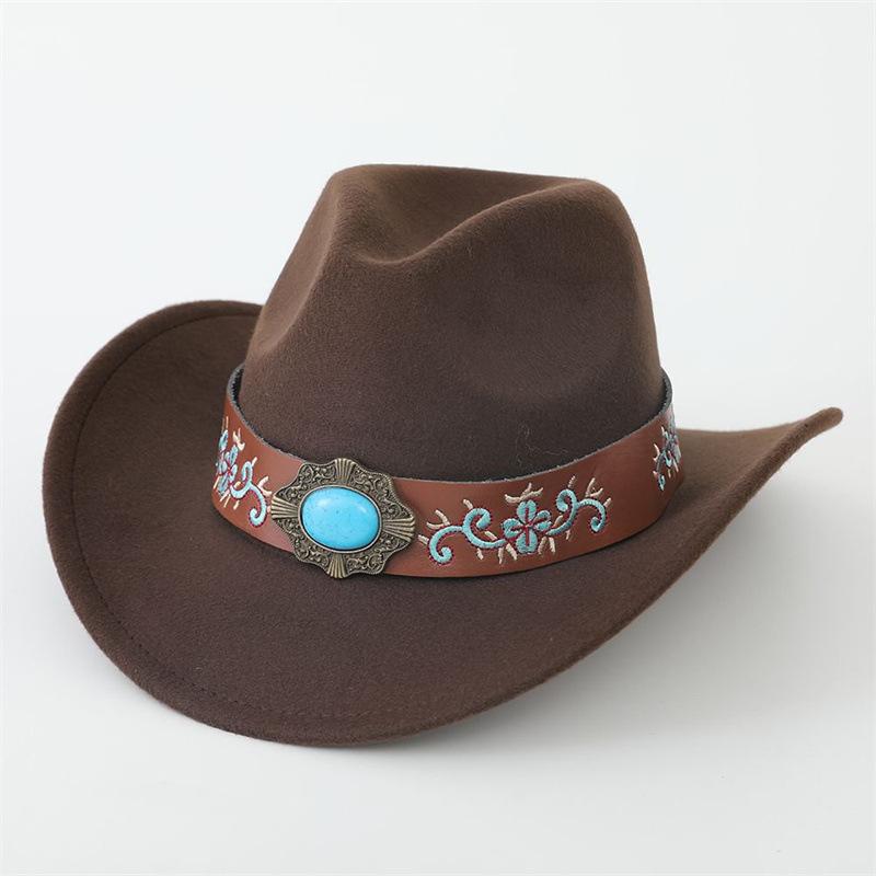 Felt hat Outdoor retro jazz hat Holiday travel European, American British style Western cowboy hat