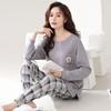 Pure Cotton Pajamas Women'S Long-Sleeved Trousers Cute Girl Style Loungewear Cotton Can Be Worn Outside