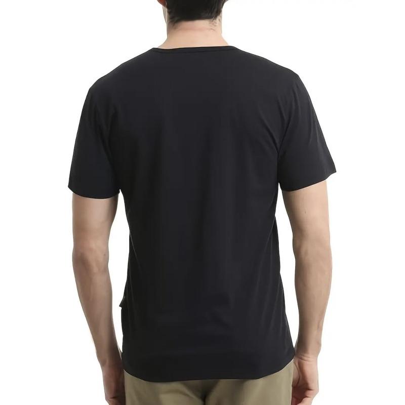 European sizes Mens T Shirt Black  Breathable Russian Slogan Graphic Print Casual Streetwear Short Sleeve Daily Summer Top