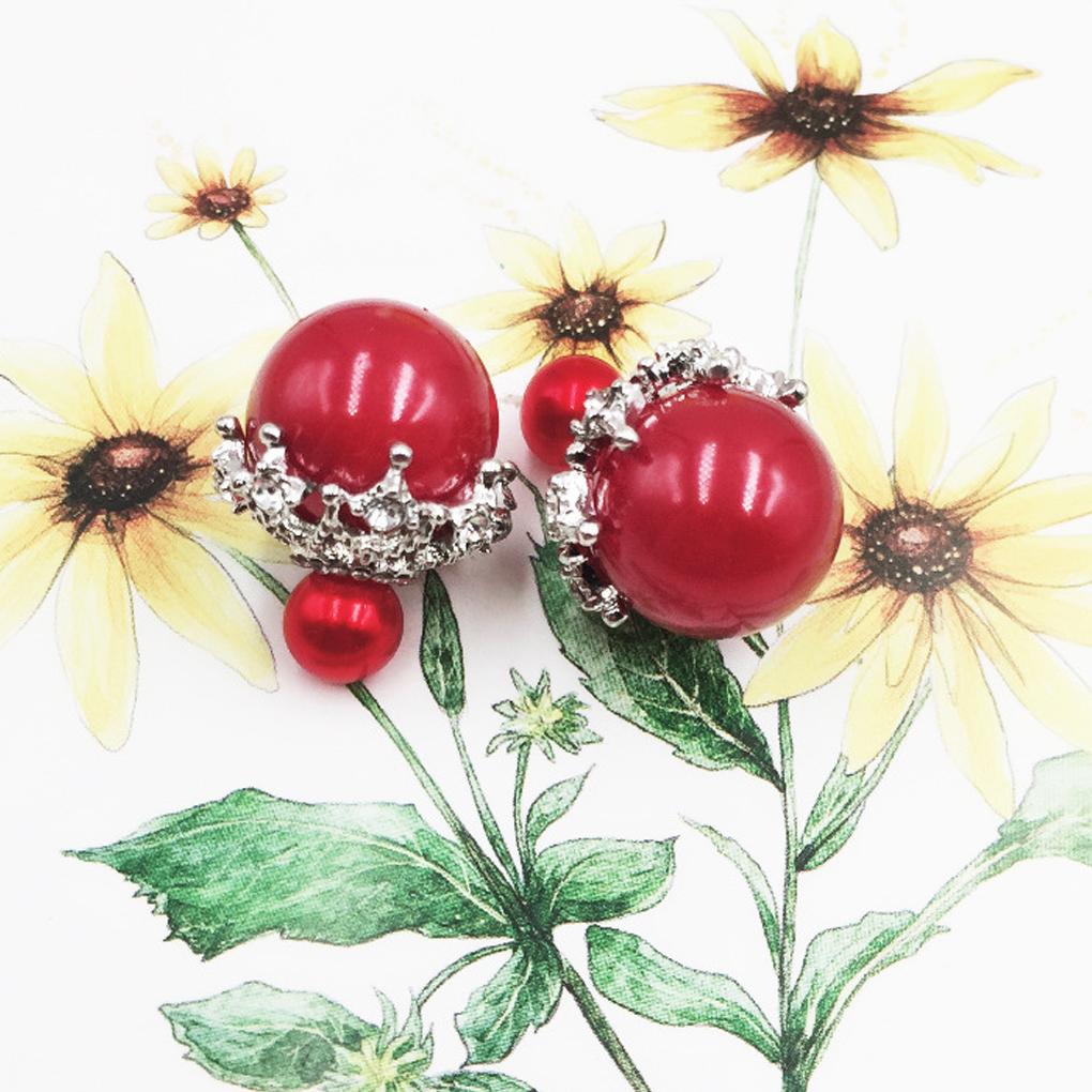 2 Stück Damen Ohrringe Perlen Ohrstecker Ornament Schlichte Mode Ohrring Ohrschmuck für Partydekorationen Schmuck