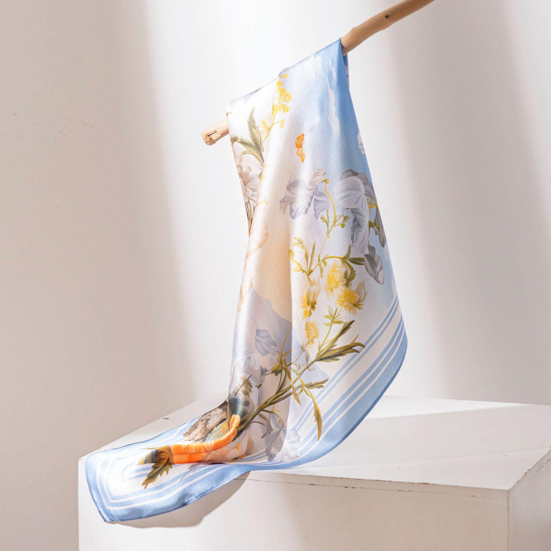 53*53 см 100% шелковица шелковая квадратный шарф масляная живопись роскошные шарфы — фото 15