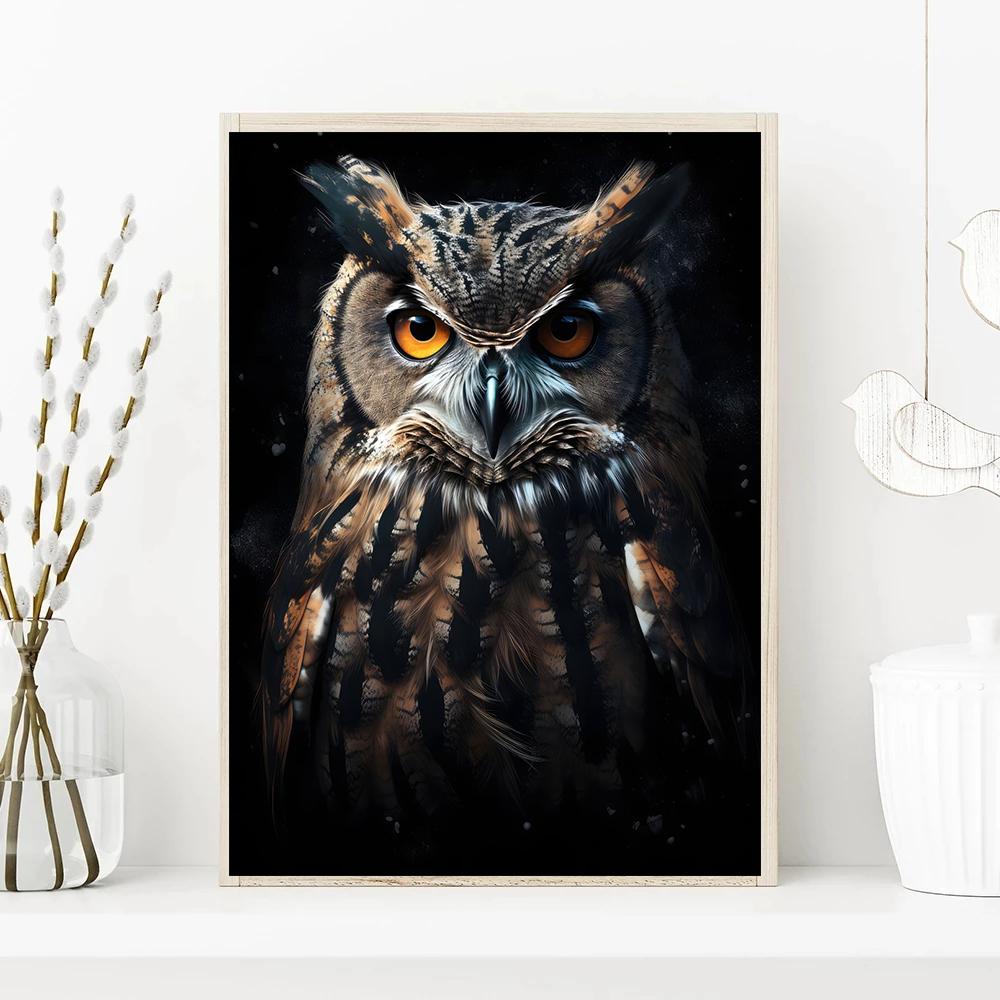 Niedliche Eule Vogel Tiere Blume Poster und Drucke Leinwandmalerei Vintage Wandkunst Bilder für Wohnzimmer Heimdekor Cuadros