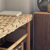 Solid Wood Stools Nordic Living Room Rattan Bench Entrance Hall Square Shoe Change Stool Modern Home Decoration Furniture
