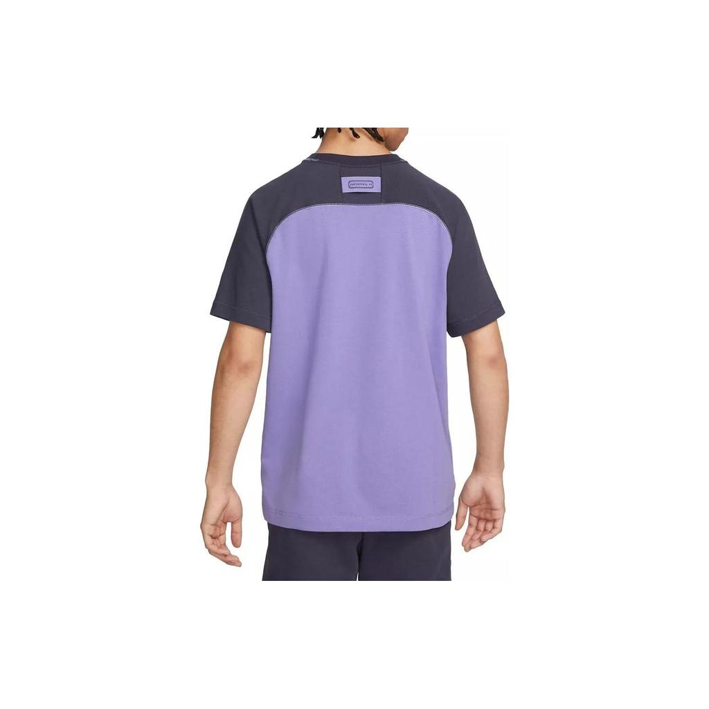 Nike Loose Fit Round Neck Letter Brand Print Logo Short Sleeve T-Shirt Men Tops Purple DV5106-567