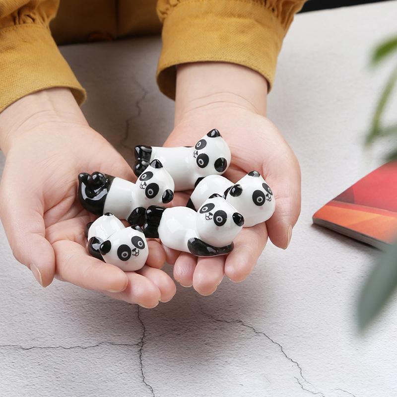 Cute Panda Ceramic Rack Chopsticks Stand Rest Knife Fork Holder Chinese Style Cutlery Chopstick Rest Kitchen Tools For Home Use