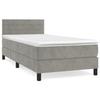 3141329 vidaXL Lit à sommier tapissier et matelas Gris clair 80x200 cm Velours