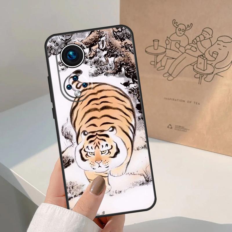 Cartoon Fat Tiger Case For Honor Magic 7 5 6 8 Pro Honor 50 70 90 Lite X9c X9b X9a X8a X8b 200 400 Pro Cover