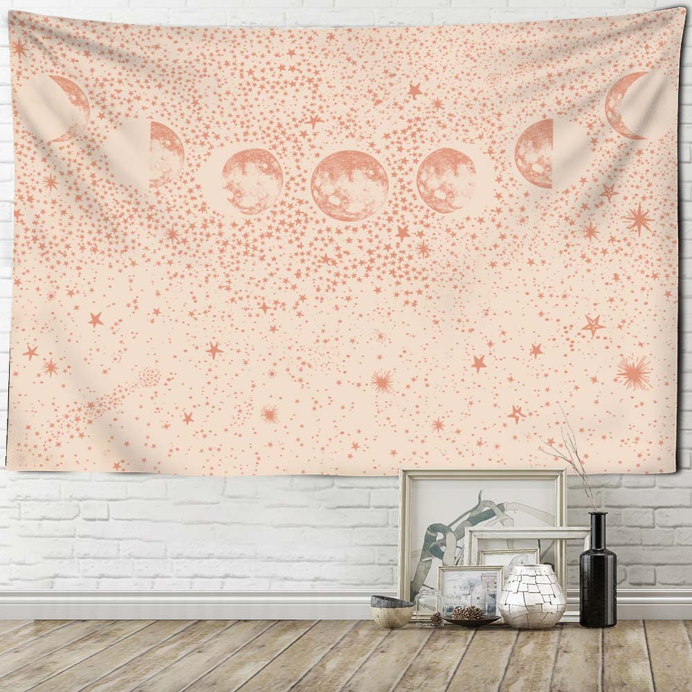 Plant Moon Phases Tapestry Ornament Wall Hanging Yoga Mat Bed Cover Beach Mat Gift Bedroom Room Aesthetic Decoration Home Decor