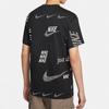 Nike חולצת טי קצרה עם הדפס לוגו לבגדי ספורט לגברים שחורה CW0378-010
