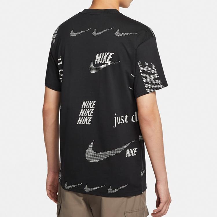Nike חולצת טי קצרה עם הדפס לוגו לבגדי ספורט לגברים שחורה CW0378-010
