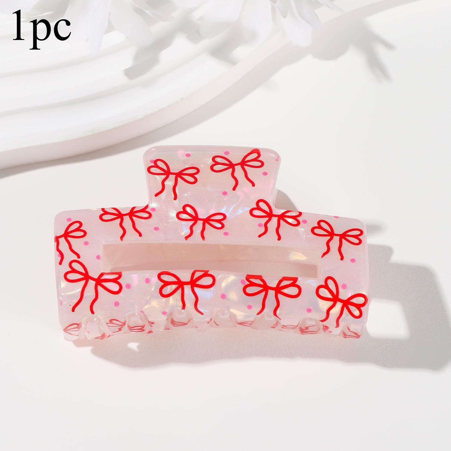 

1pc Elegant Red Bow Hair Clip Hollow Out Everyday Formal Hairstyle Secure Hold fPonytails Buns Braids Hair Accessories for Women