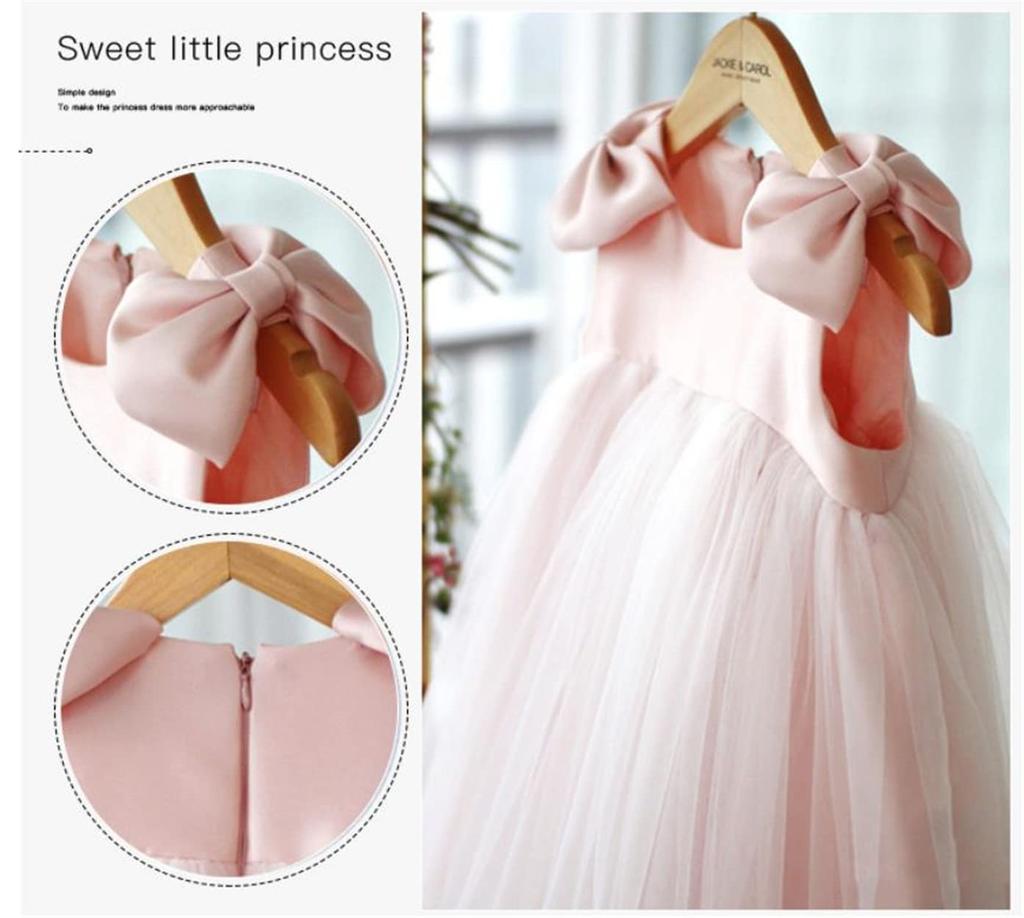 LIANFOR Formal Baby Ceremony Kids Kindergarten Entrance Wedding Cute Dress with Baby Girl Shrine Visit Birthday Bridesmaid Sizes Children's Dress,