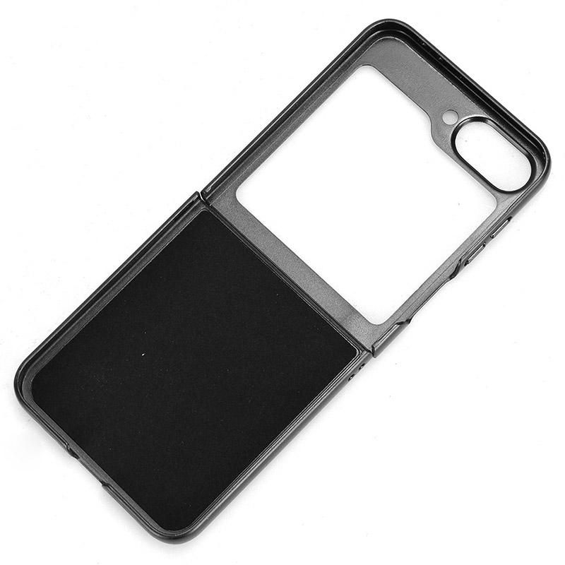 Für Samsung Galaxy Z Flip6 5G Hülle Steppnähte Rindsleder Textur Leder Rückseite Handyhülle