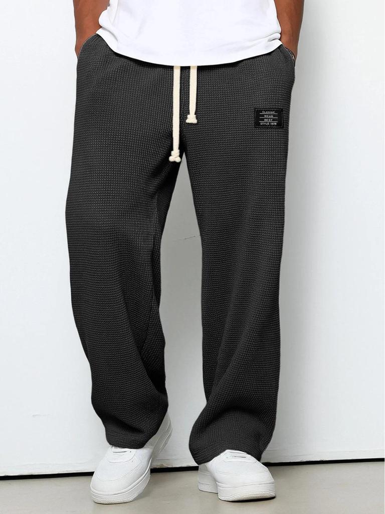Herren Trendy Locker Fließende Weite Beine Jogginghosen für Frühling und Herbst