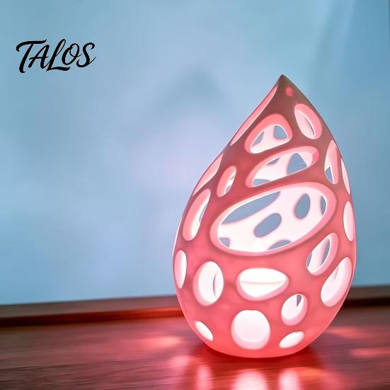 Light Shadow Candle Decor 3D Printed Hollow Droplet Holder, Minimalist Candlestick, Matte White Tabletop Unique Design Candlestick for Desk