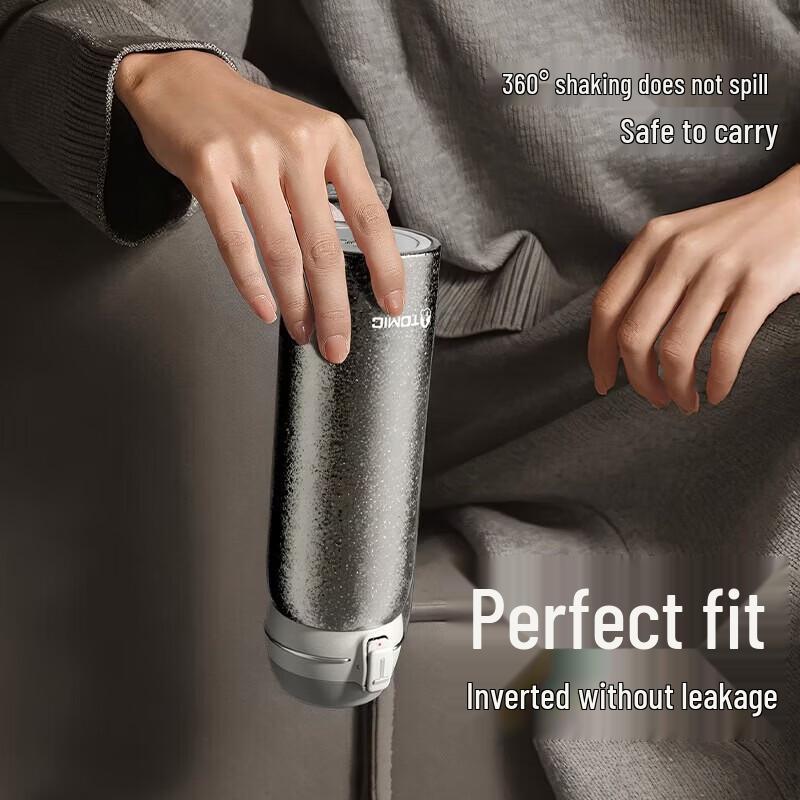 

TOMIC 500ml Titanium Black Insulated Mug with Tea Infuser
