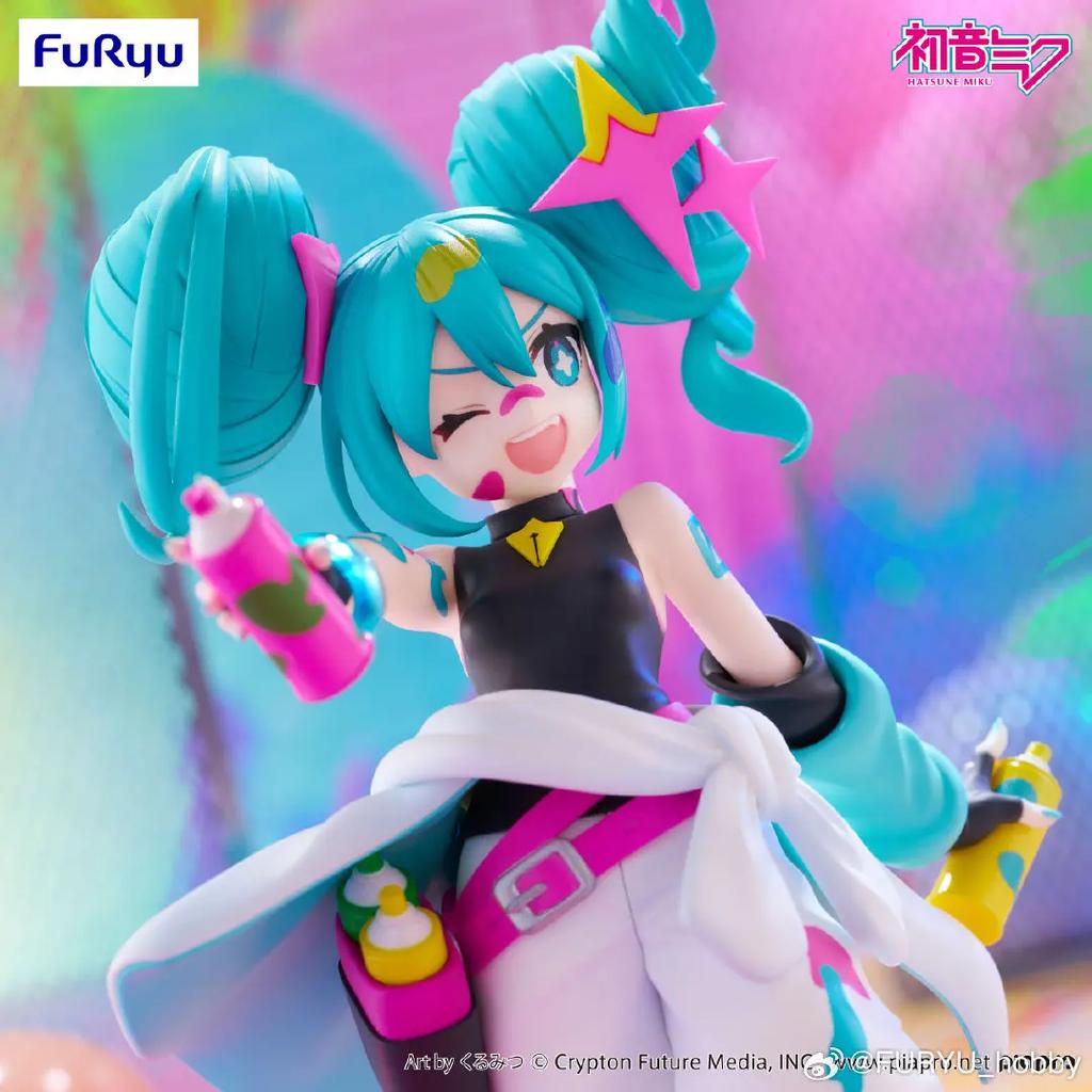 Original Genuine Model Furyu Trio-Try-It Hatsune Miku 19Cm Paint Girl Figure Anime Figurine Toys Gifts Collections For Children