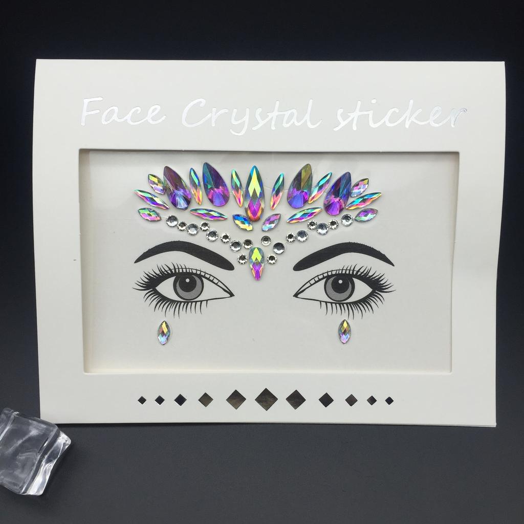 Crystal Tattoo Sticker Glitter Eyeliner Eyebrow Makeup Face Eyes Diamond Temporary Tattoo Rock Rhinestone 3D Eyeliner Stickers