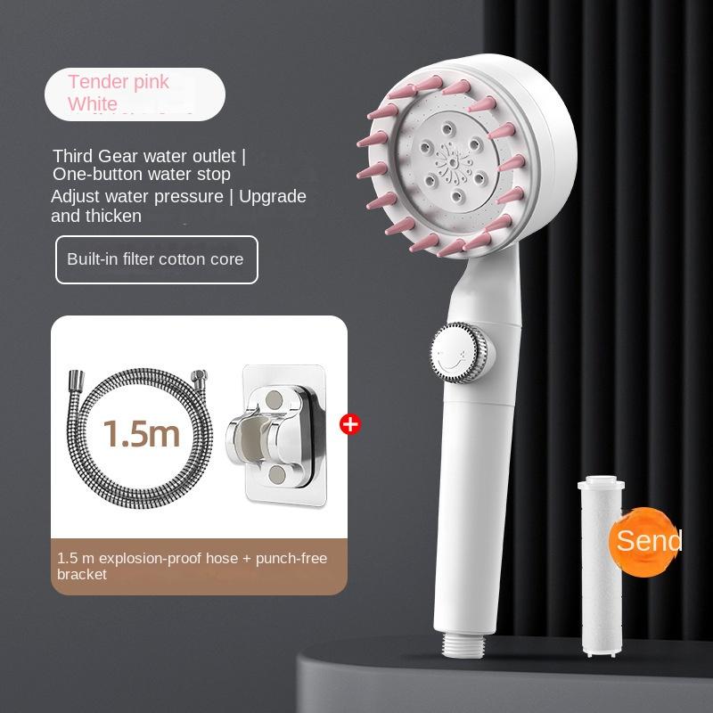 

Душевая лейка Supercharged Bath Filtered Shower Head Spray Showerhead Set Supercharged Filter Beauty Shower Head белый