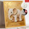 5D Pearl Art Elephant Floral Design DIY Rhinestone Painting Frameless Wall Decor Handmade Craft Gift for Home Bedroom Living Room