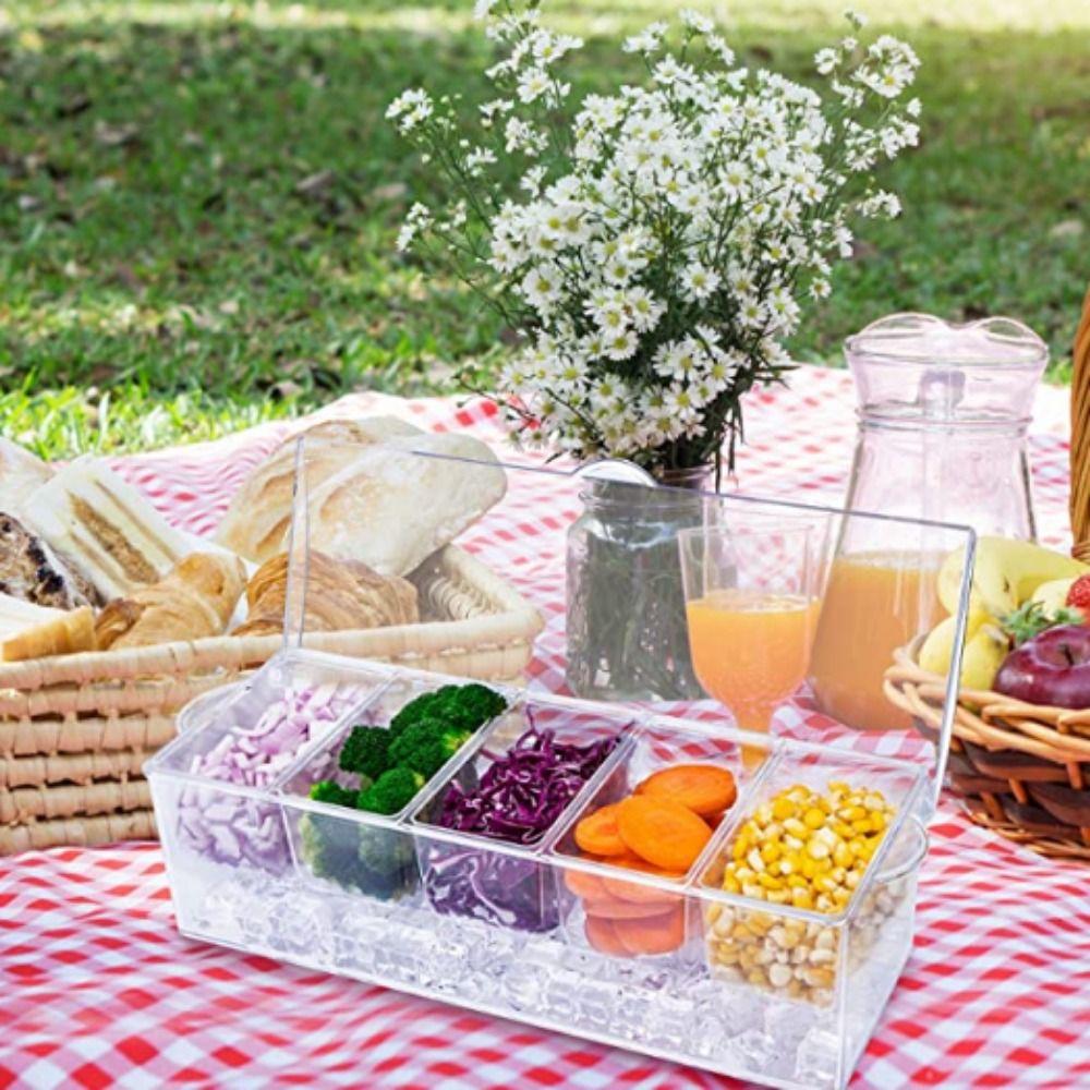 Tongs Kitchen Accessories Condiment Serving Tray Condiment Dispenser Fresh Ice Box Spice Containers