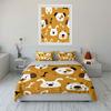 Cute Dog Pattern Three-Piece Set Bedding Set with 1 Duvet Cover 2 Pillowcases Single Double King Queen, Gift