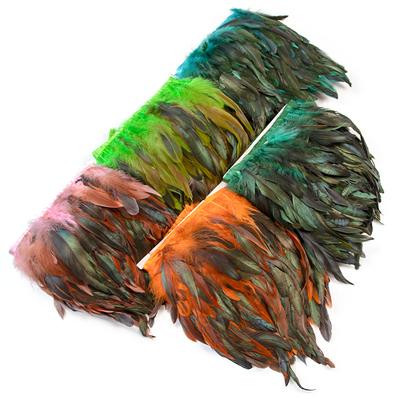 1 Meter Natural Rooster Feathers Trim Black Clothing Sewing Ribbon 15-20cm Feather Fringe for Carnival Decoration Plumes Crafts
