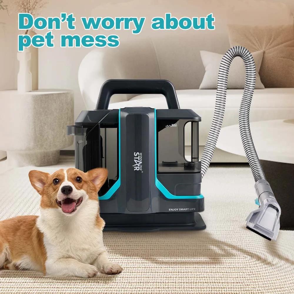 Hot Sale Wet and Dry Vacuum Handheld Portable Corded Sofa Carpet Cleaner Fabric Double Brush Head Stain Fabric Cleaning Machine
