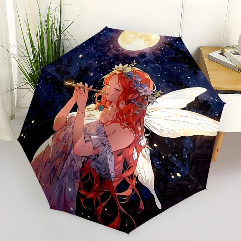 

1pc Enchanted Fairy Wings Umbrella Automatic Opening/Closing, Foldable Design, Outdoor Use, Ideal Gift for Fans & Travelers.R048