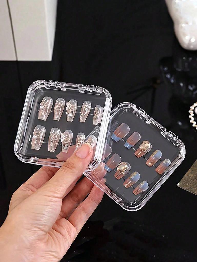 1/5/10/20 Stück Transparente Nail Art Aufbewahrungsbox, Organizerbox für künstliche Nägel, Aufbewahrungsbox für Press-On Nägel, Nagel-Displaybox