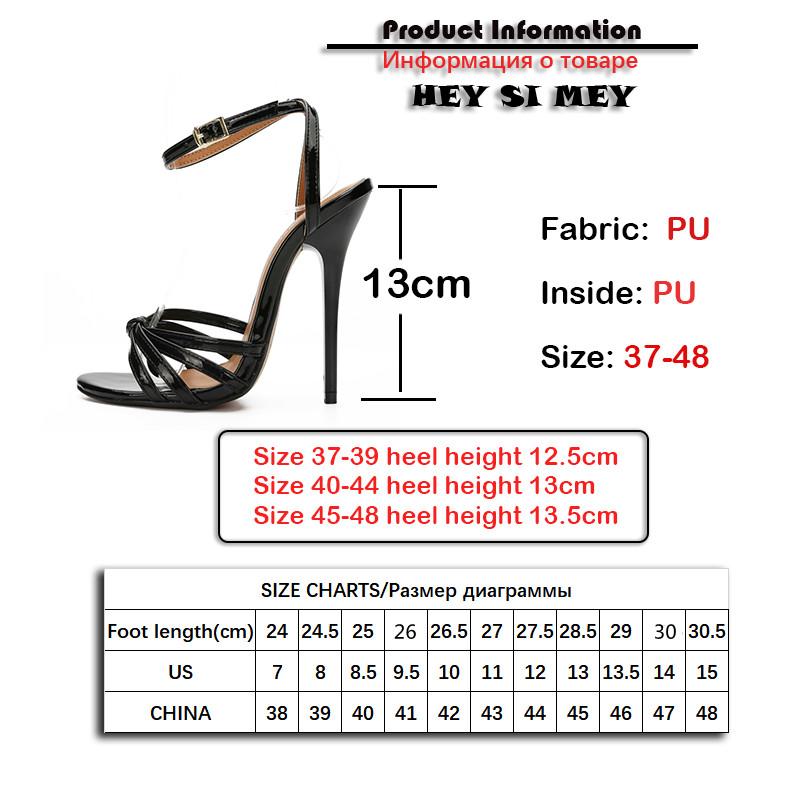 Hey Si Mey Red Extreme High Heels Sandals Women 2025 Summer Shoe Luxury Sexy Black Mules Party Wedding Dance Fetish Shoes Ladies