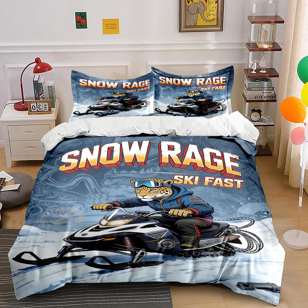

Leopard riding snowmobile. Bedding sets Duvet cover sets Duvet covers Pillowcases(1 * Duvet Cover 2 * Pillowcases without duvet insert) 135x200cm