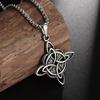 Fashion Antique Silver Color Irish Knot Charms Geometric Pendant Necklace Irish Celtic Knot Necklace Vintage Jewelry Gifts