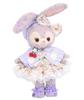Teddy Bear Mail Order Alice Stella Lou Dress-Up Costume with Duffle Cape and Floral Print Dress (Size Small, Purple)