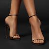 Women's Stiletto High Heeled Sandals Sexy Strappy Open Toe Black Red White Heels Wedding Party Evening Prom Dance Dressy Shoe