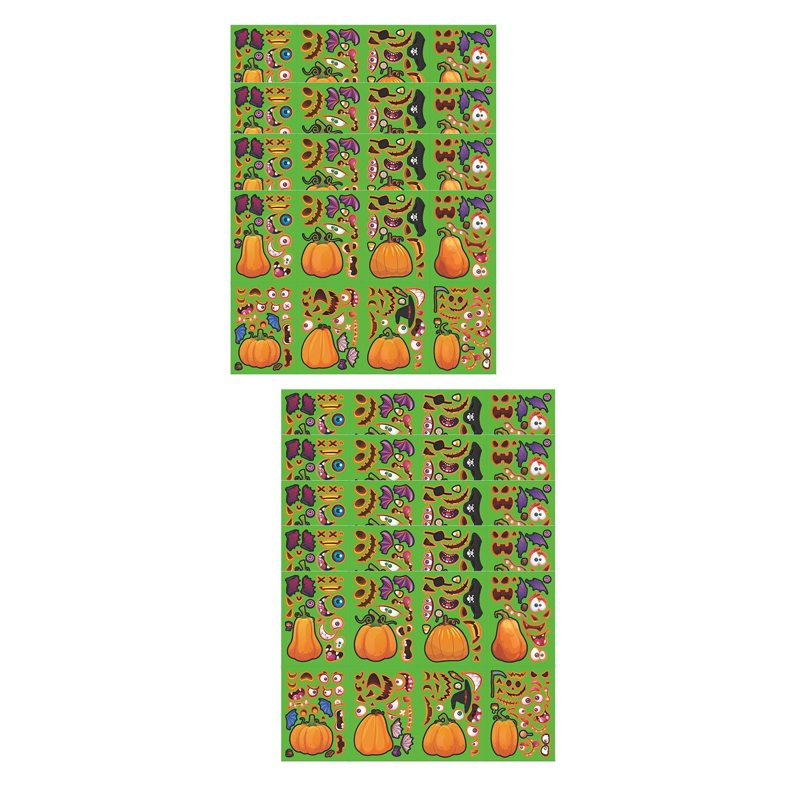 

Halloween Pumpkin Decorating Stickers DIY Sticky Decorative for Child for Celebrations Scrapbook Holidays Festivals Party Favor Quantity 40