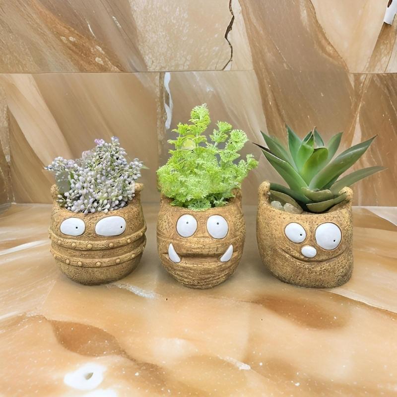Multifunctional Silicone Planter Mold Monsters Shape Vase Molds Suitable for Flower Pots Epoxy Resin and Cement Casting