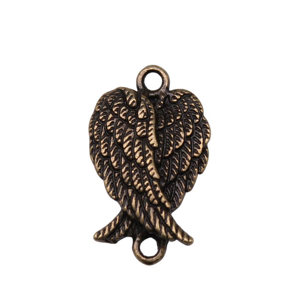 Feather Charm Angle Connectors For Bohemian Style Jewelry Vintage Pendants