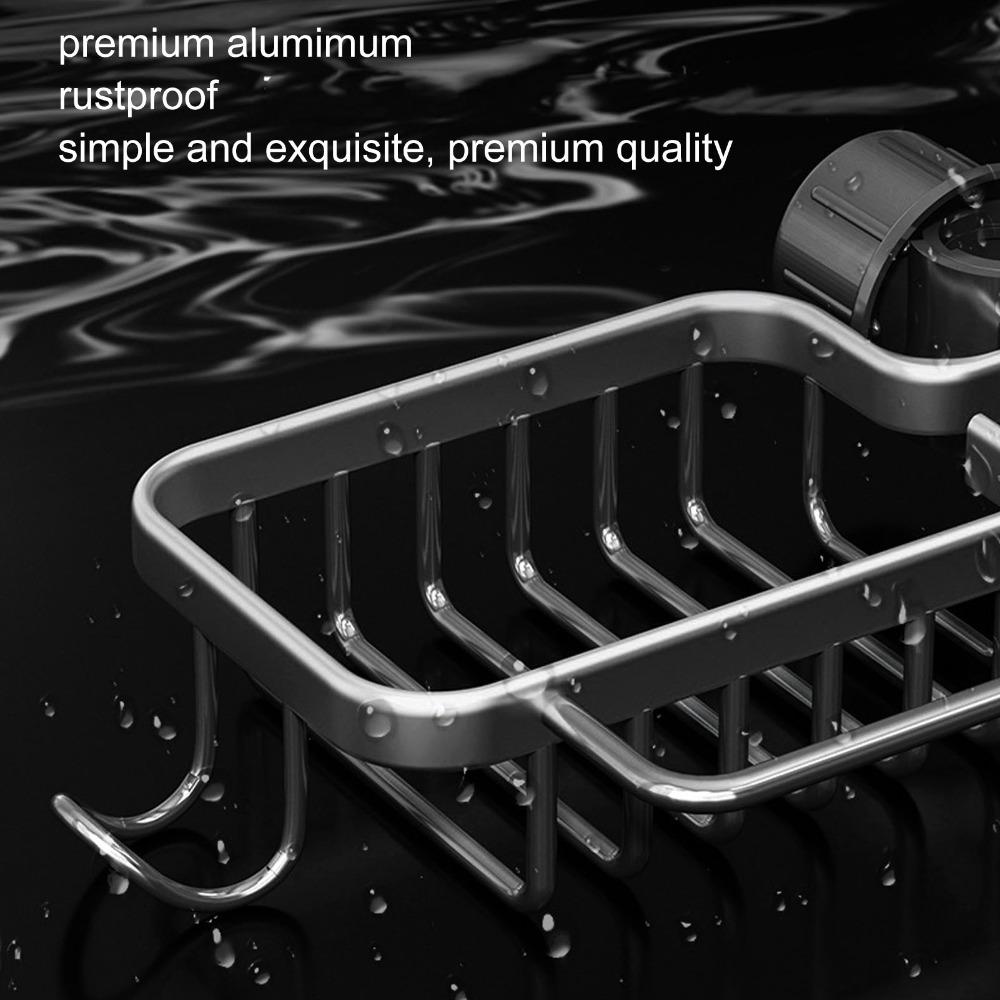 Adjustable Sink Shelf Aluminum Plastic Hanging Rack Durable Sink Organizer Rack  Dishcloth Drainer