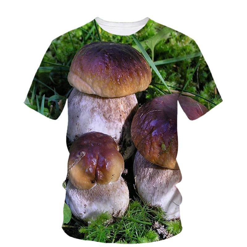 Summer Mushroom 3D Print T-Shirts Streetwear Men Fashion Casual Oversized O-Neck Short Sleeved T Shirt Tees Tops Clothing