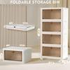 Plastic Bins 4 Tier Plastic Storage Stackable with Wheels Collapsible Storage Bins Closet Organizers for Living Room Office