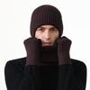 Autumn Winter Warm Suit Men's Velvet Thick Ear Protection Knitted Hat Scarf Gloves Three-Piece Hat Set