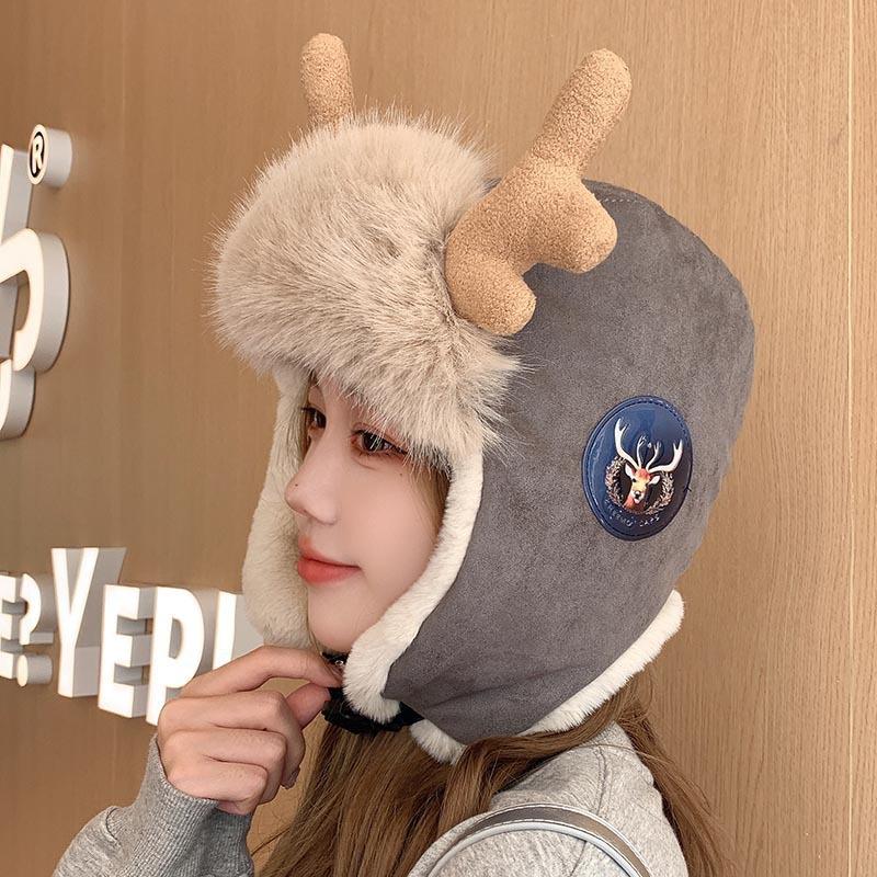 Winter Lei Feng Hat for Men and Women, Autumn and Winter, Fleece-lined, Warm, Cycling, Earflap Hat, Outdoor, Hiking, Skiing, Train Head Hat