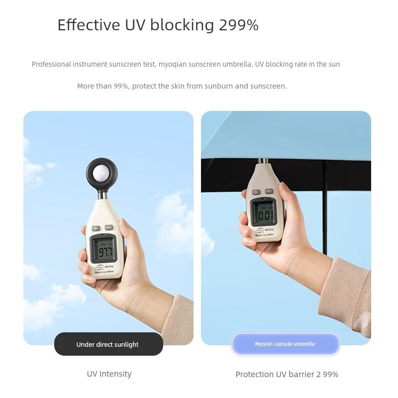Capsule Sun Umbrella, Uv Protection, Sunshade, Dual-Use for Sun and Rain, Compact, Portable, Pocket-Sized, Mini for Women, 50% Off Fold